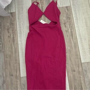 Lovers + Friends Magenta Cutout Midi Dress